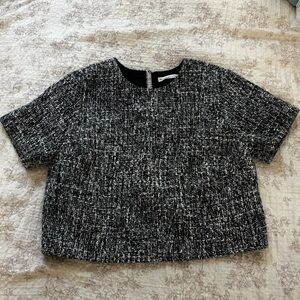 Abercrombie & Fitch Tweed Top Black & White